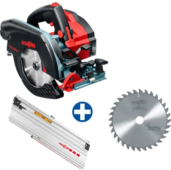 Mafell Håndsirkelsag K 65 18M bl i T-MAX med styreskinne og sagblad